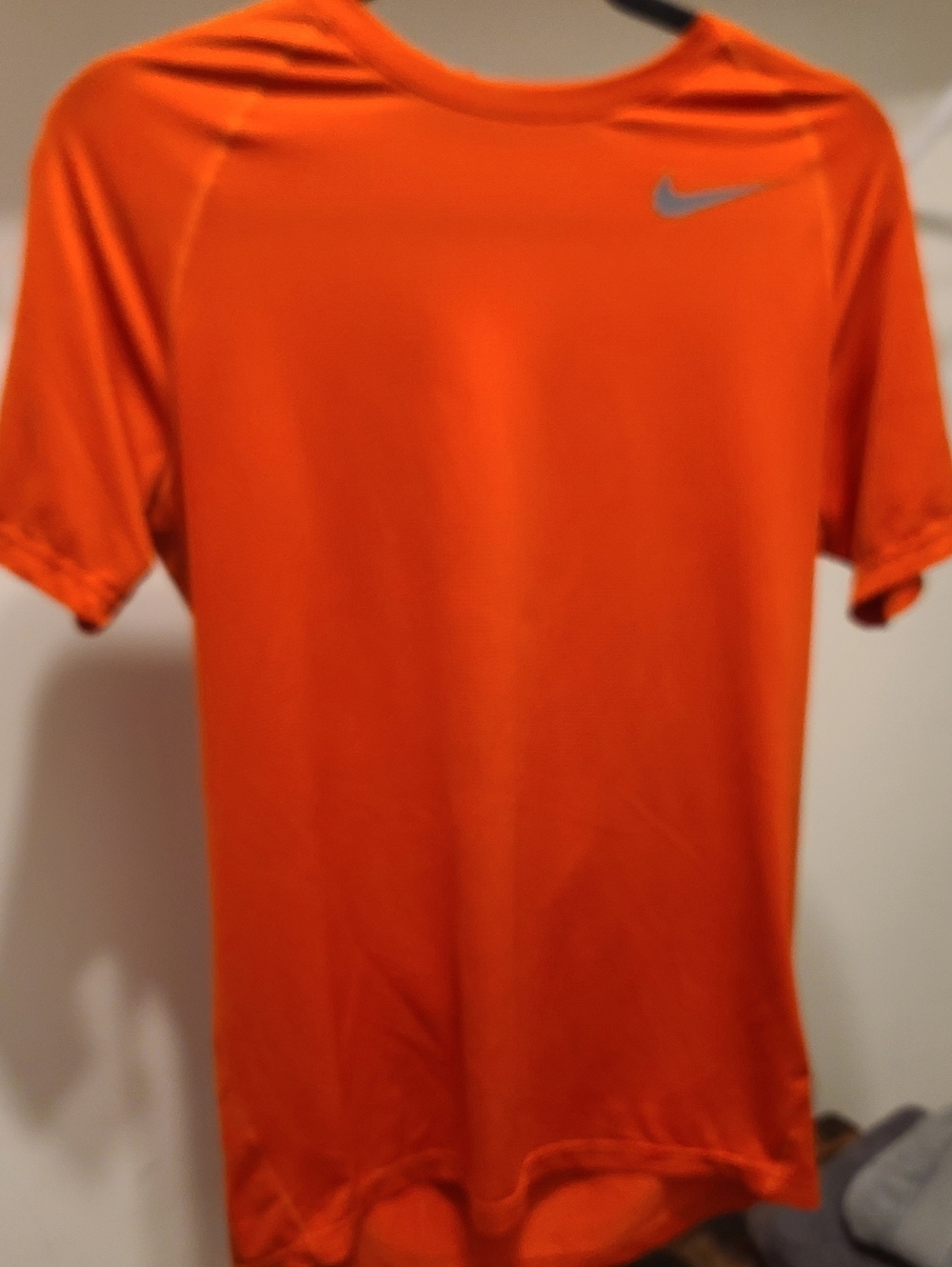 Nike Dri-fit Men's Orange Swoosh Tee Shirt Med